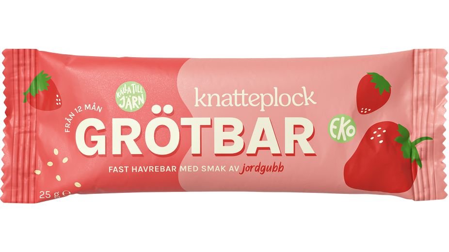 Knatteplock Grötbar Jordgubb 12 mån EKO, 25 g