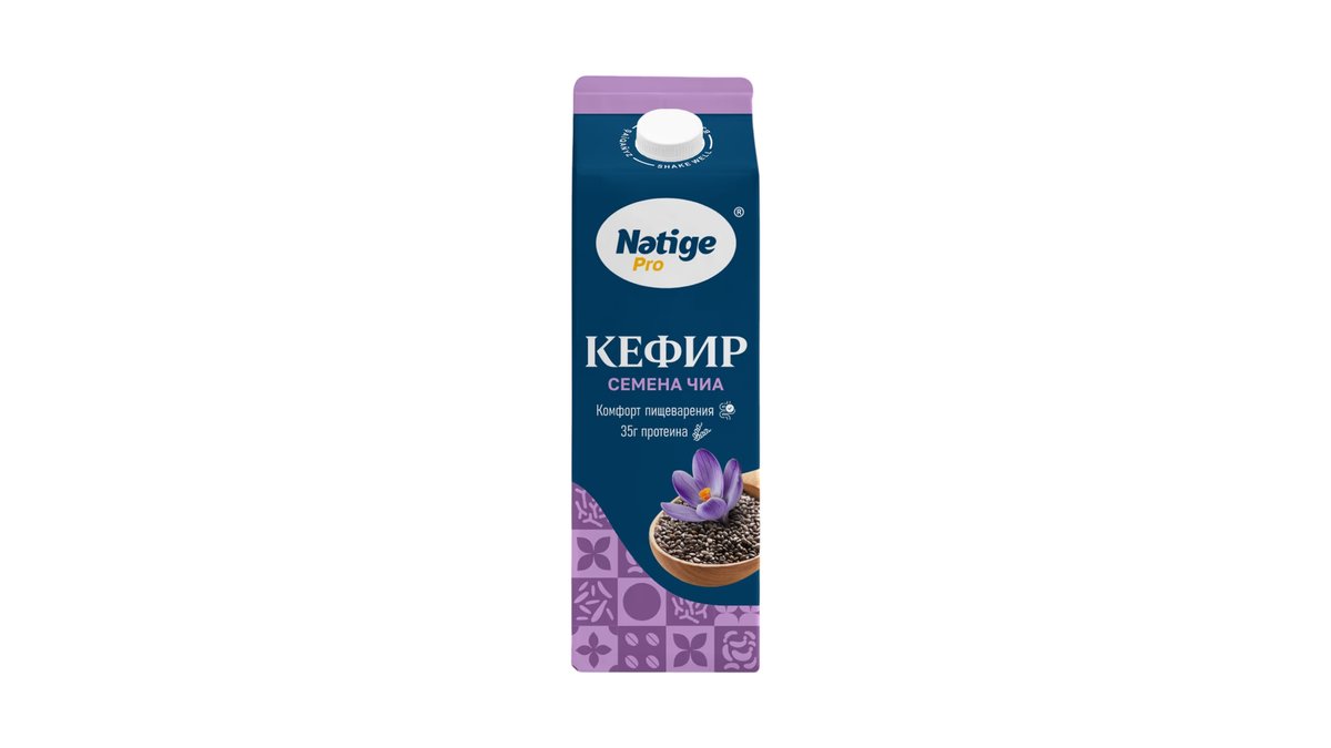 Кефир Natige Protein 1% семена чиа 0,9 л