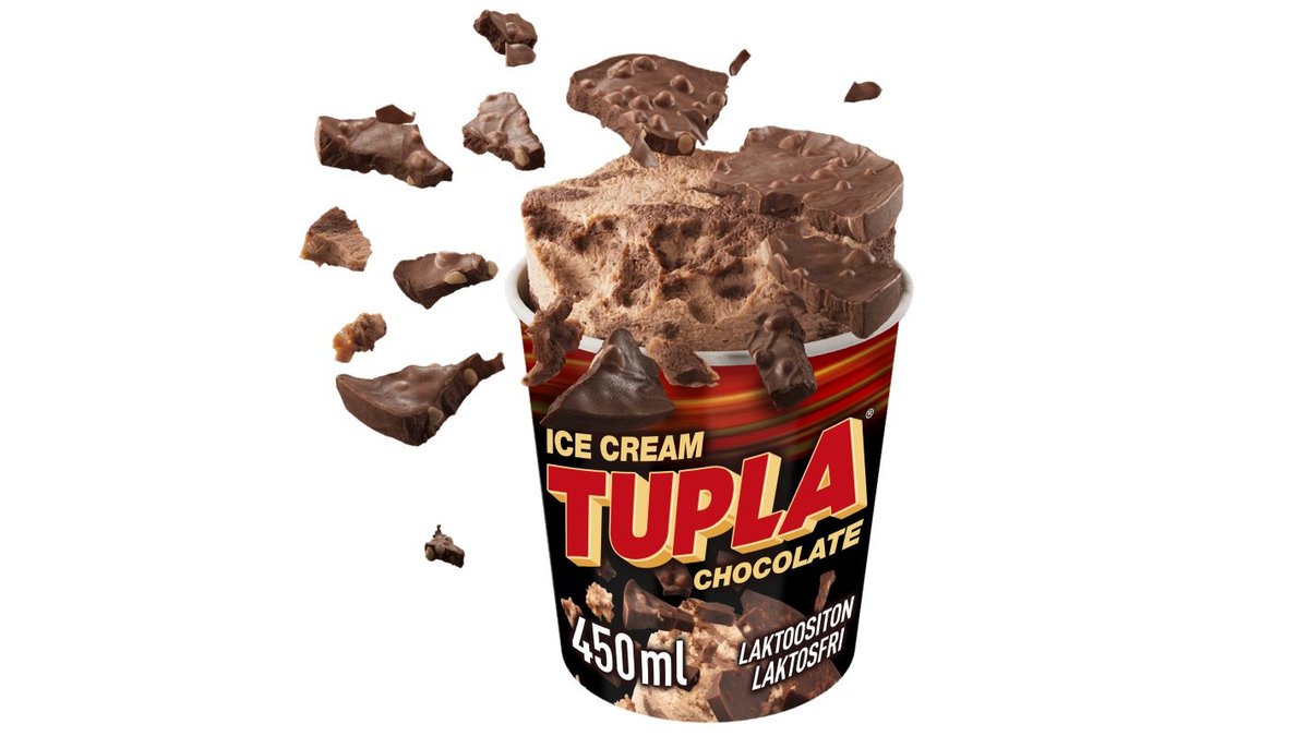 Tupla Laktoositon Chocolate jäätelö 450ml/305g