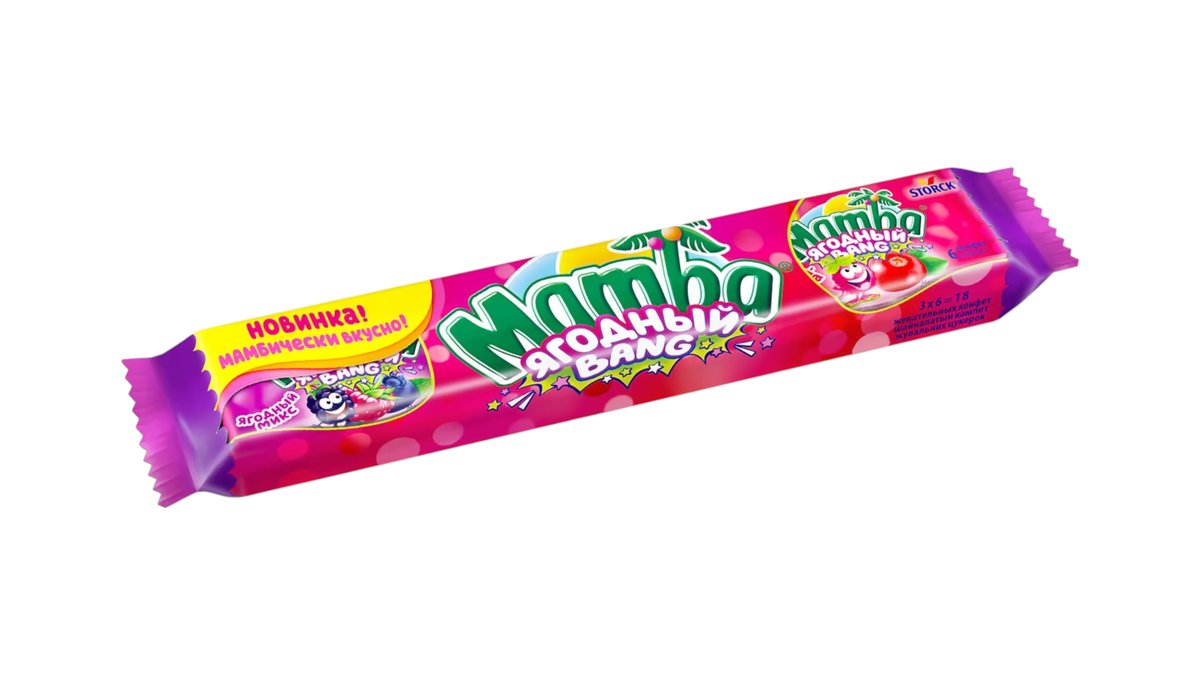 Жевательные конфеты Mamba Ягодный Bang 79.5 г