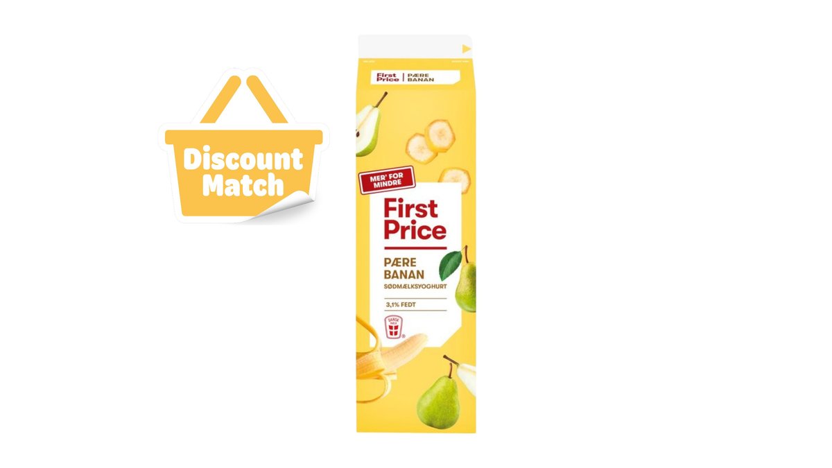 Sødmælksyoghurt m. pære & banan 3,1%, First Price