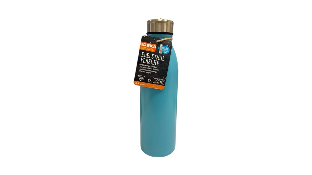 EDEKA zuhause Edelstahlflasche matt hellblau, 0.5l, 1 Stück | Nah & Gut Bülow