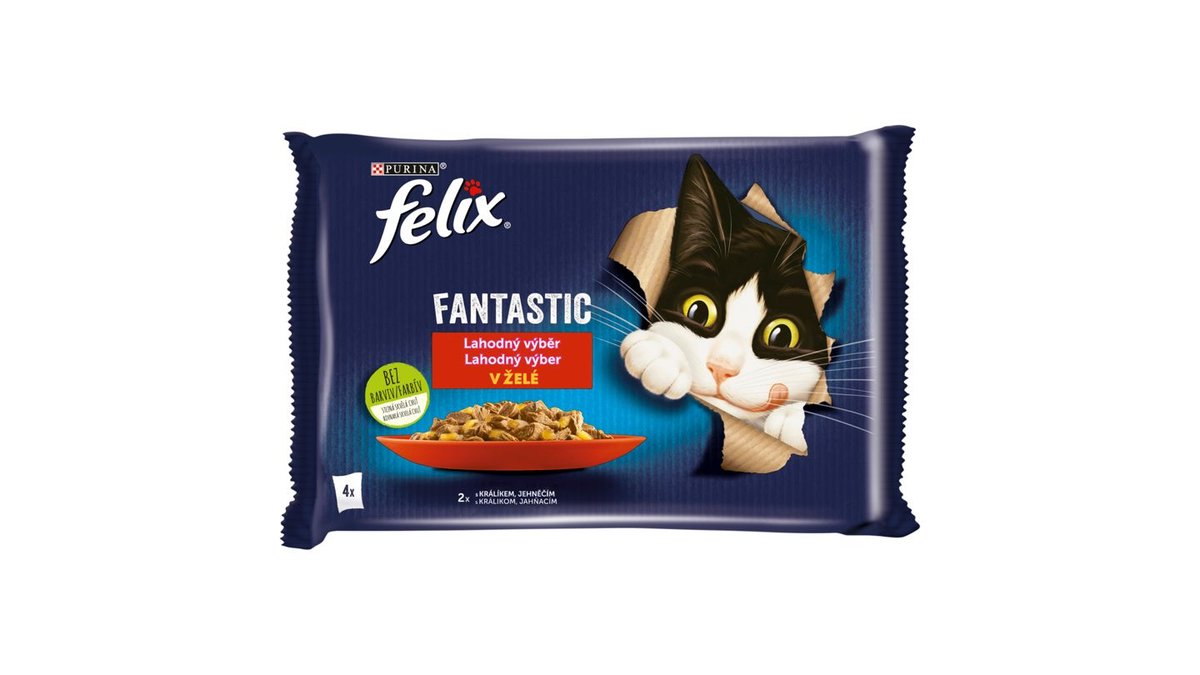 Felix Fantastic s králíkem a jehněčím v želé, 4 x 85 g