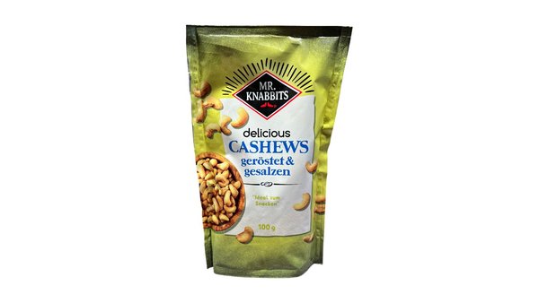 Mr. Knabbits Cashews geröstet & gesalzen, 100 g