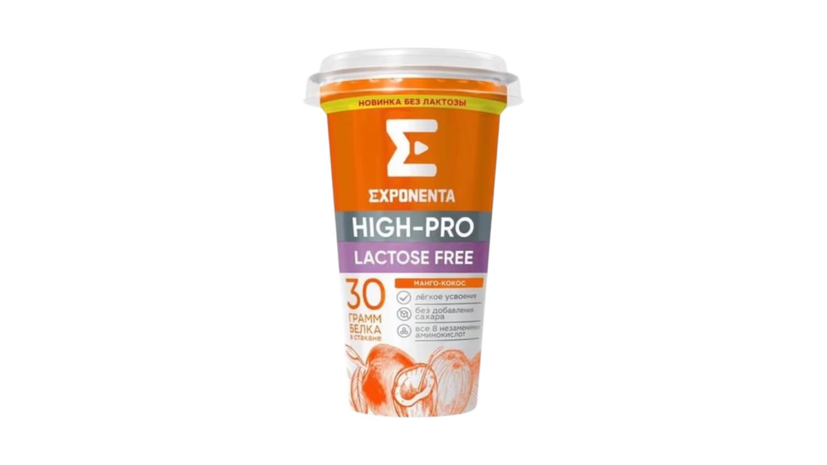 Напиток км безлактозный exponenta high-pro манго-кокос 250гр