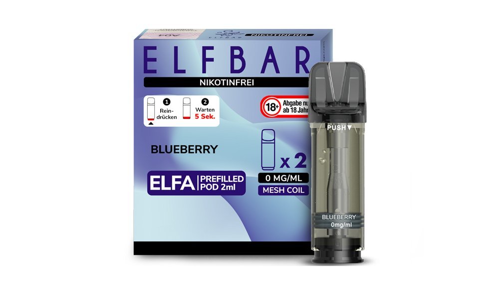 elfbar nikotinfrei preis Elfa Pod Blueberry 0mg/ml, 2 Stück | Vapetown Spearmint Elf Bar Elfa Pods FSK18 Geschmack::Kiwi Passionfruit Guava