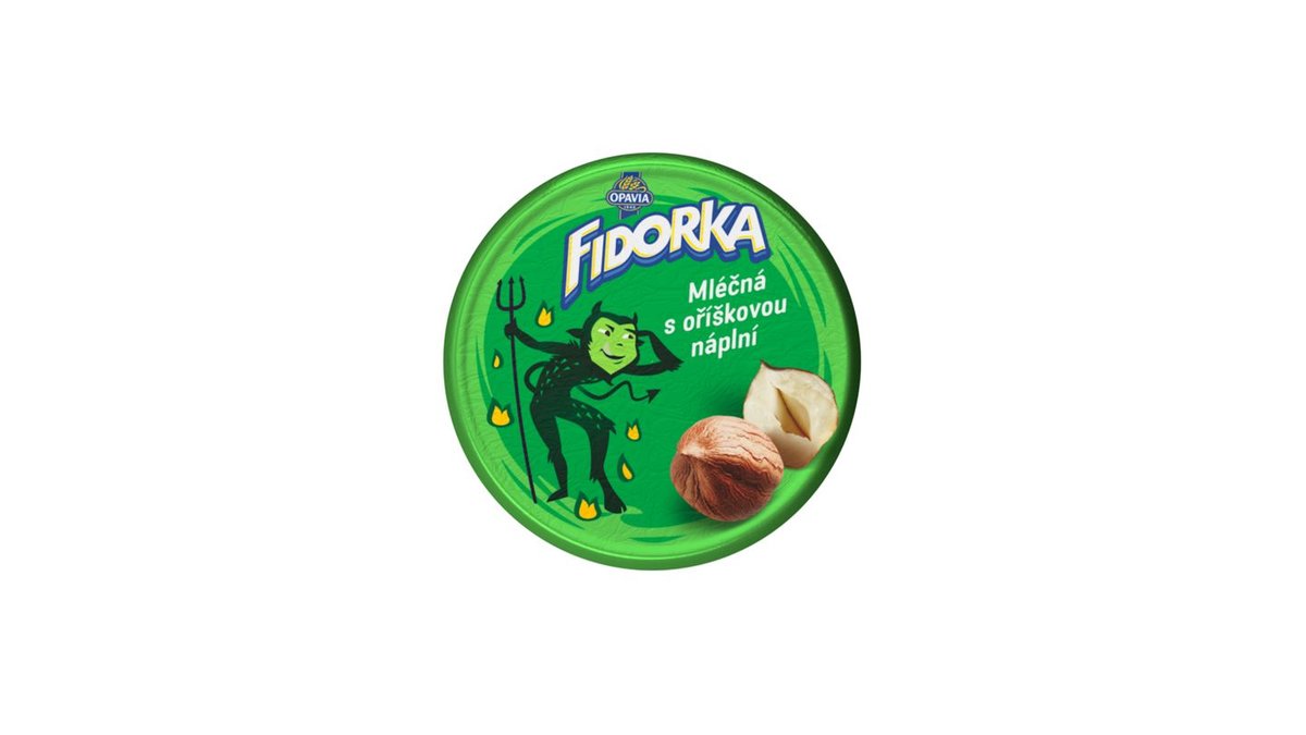 Fidorka Mléčná s oříškovou náplní Oplatka v čokoládě Samostatné balení 30 g