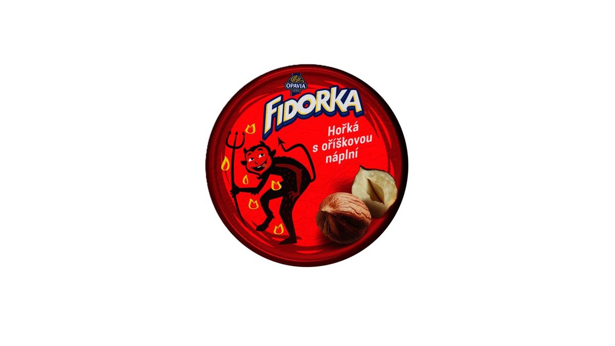Fidorka Hořká s oříškovou náplní Oplatka v čokoládě Samostatné balení 30 g