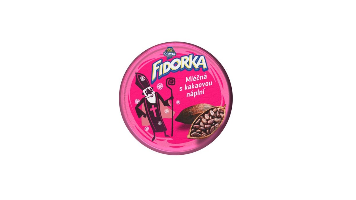 Fidorka Mléčná s kakaovou náplní Oplatka v čokoládě Samostatné balení 30 g
