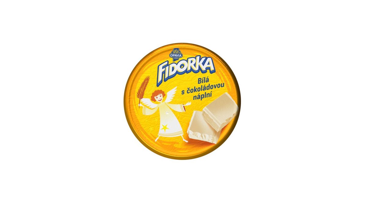 Fidorka Bílá s čokoládovou náplní Oplatka v čokoládě Samostatné balení 30 g