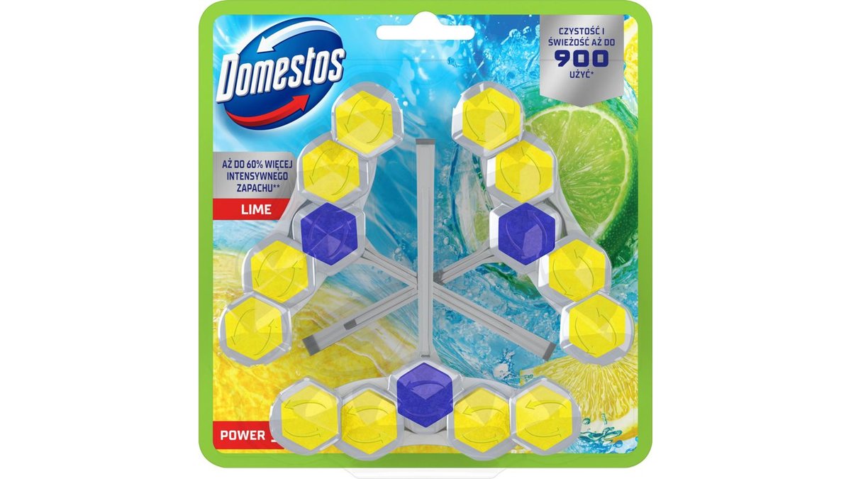 Domestos Power 5 Lime wc-raikastin 3x50g