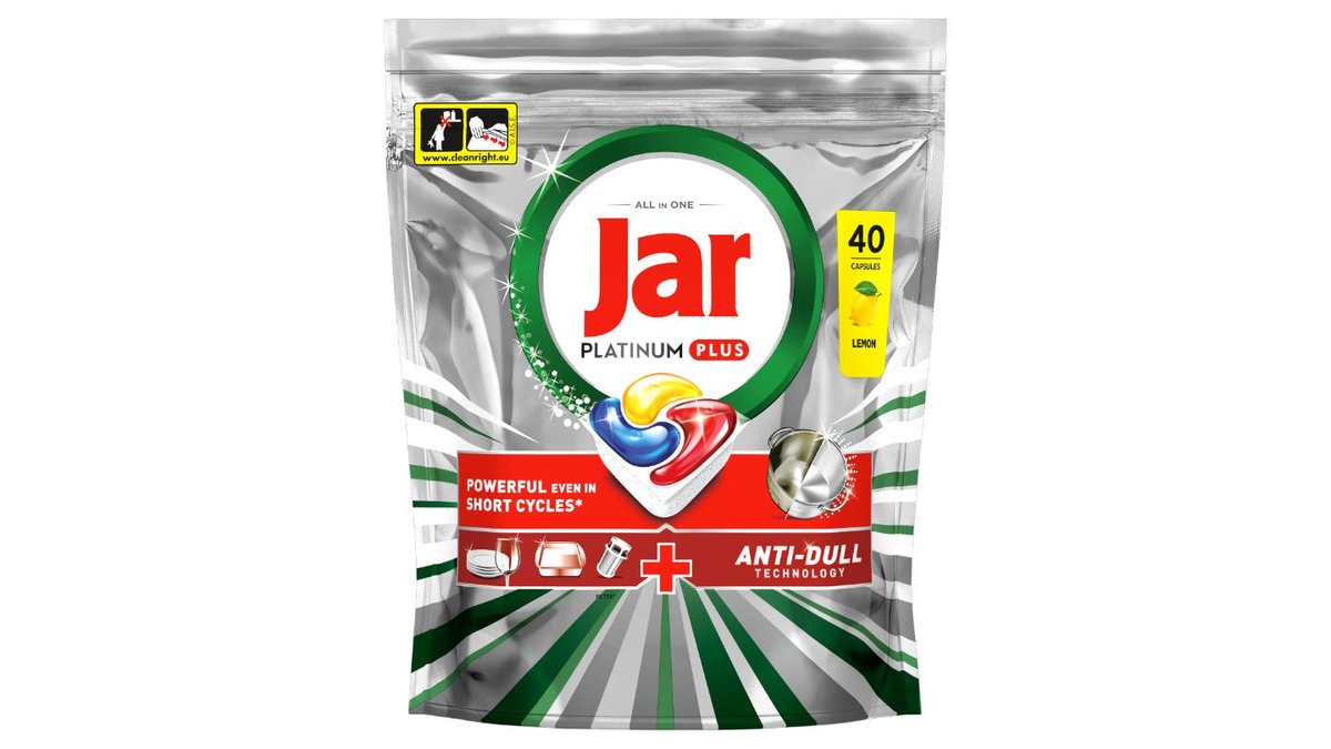 Jar Platinum plus tablety do umývačky riadu, citrón, 40 ks