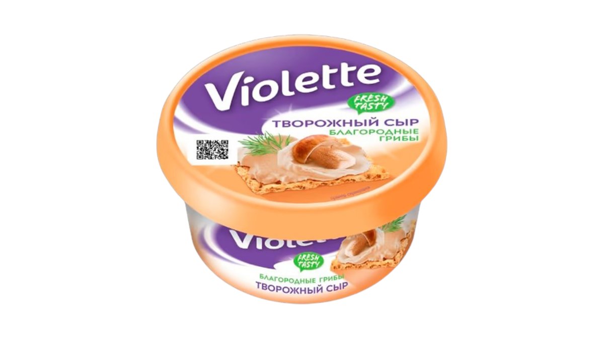 Творожный сыр violette благородные грибы 70% 140 г