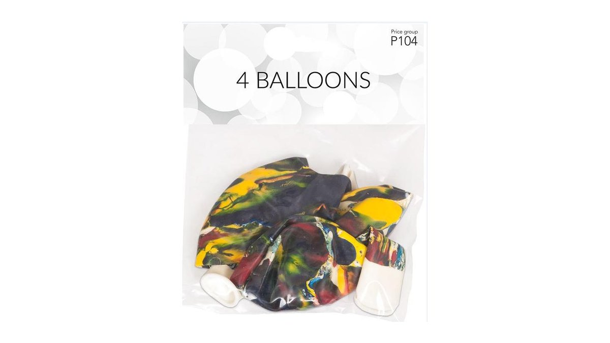 Balloner store m. marmorering 6 stk.
