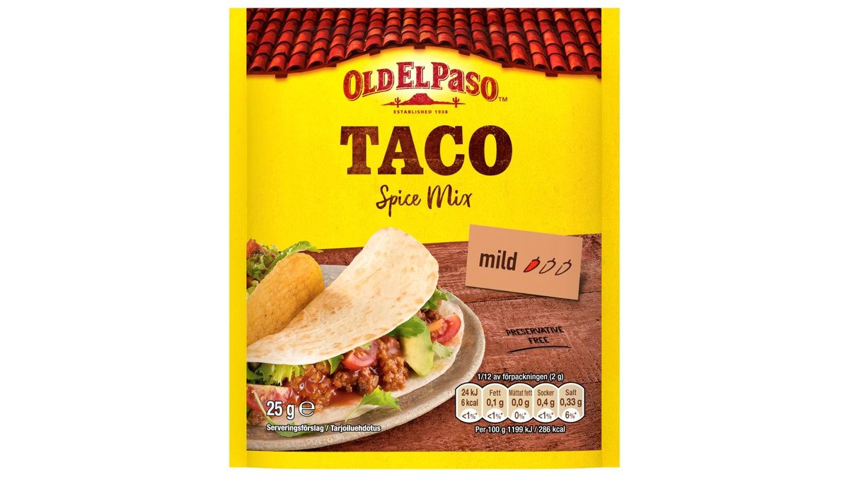Old El Paso Taco Mausteseos Original 25g