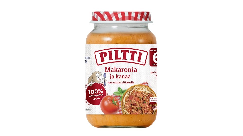 Piltti Makaronia ja kanaa tomaattikastikkeessa lastenateria 190g 6kk ...