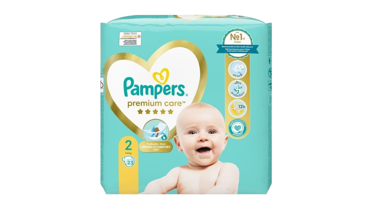 Pampers Premium care plienky, veľkosť 2, 4-8 kg, 23 ks
