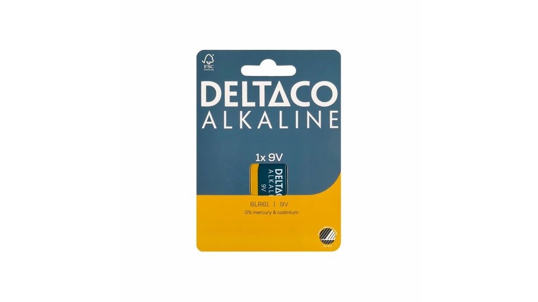 Deltaco Alkaline paristo 9V 6LR61 1-pack