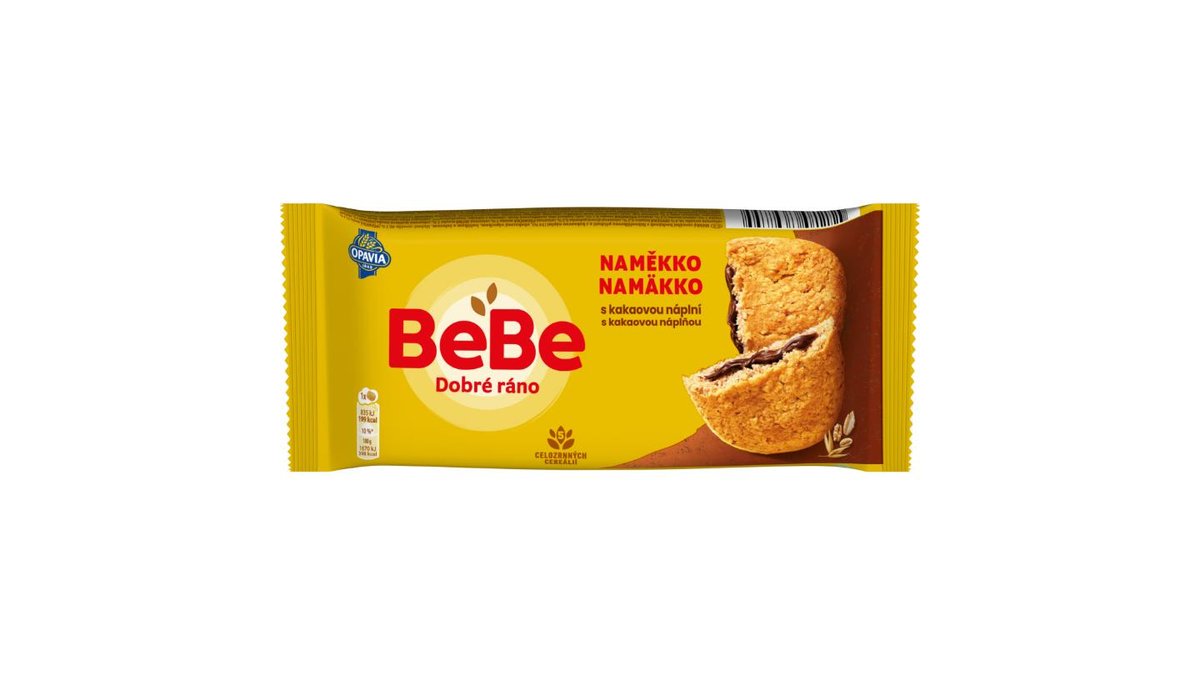 Opavia BeBe Dobré ráno s kakaovou náplní sušenky s 5 celozrnnými cereáliemi balení 50 g