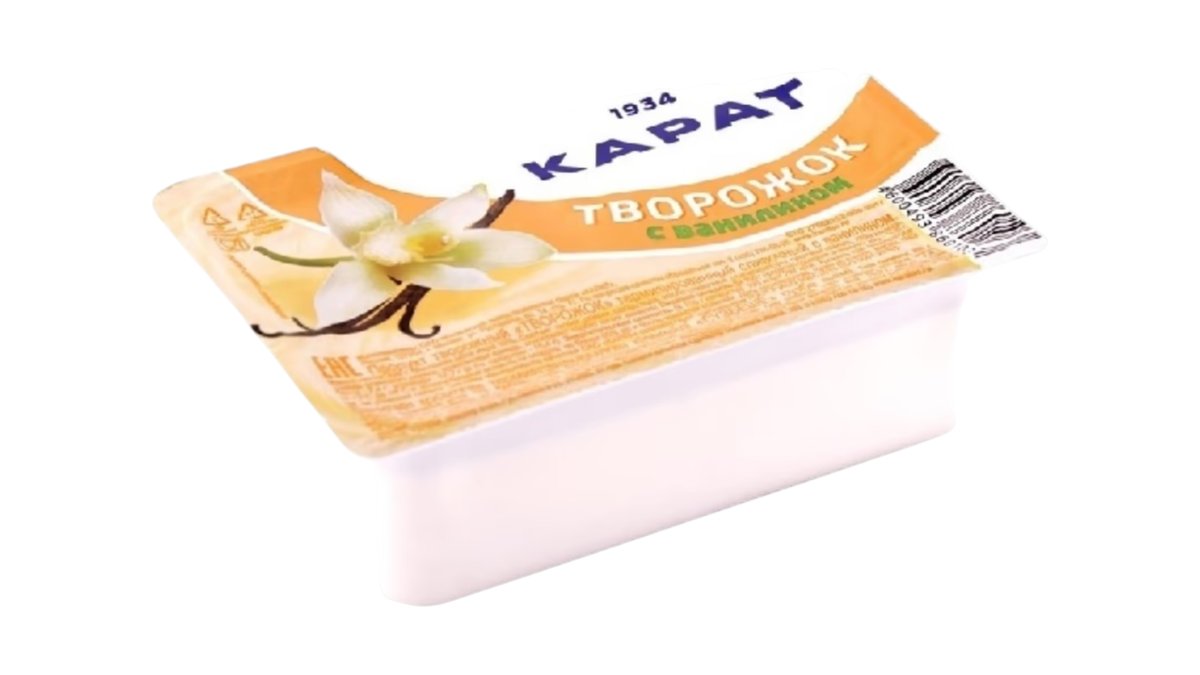 Творожок КАРАТ Термизированный Ваниль 9% 100г п/у