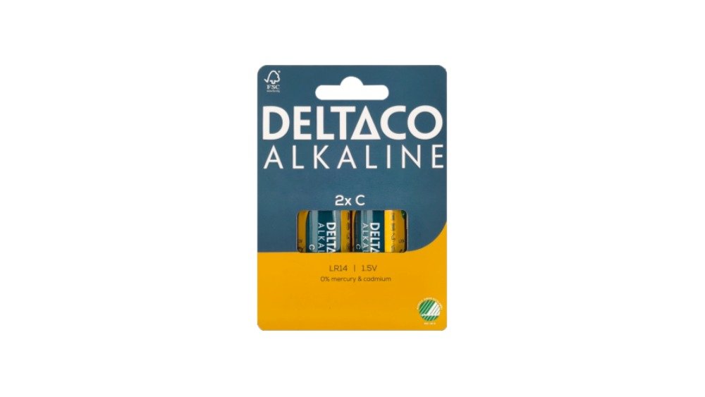 Deltaco Alkaline Paristo C/LR14 Alkaline 2kpl