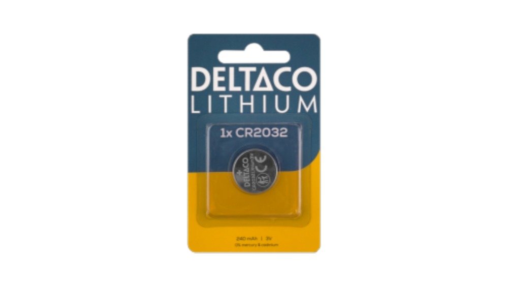 Deltaco Alkaline Paristo CR2032 Lithium 1kpl