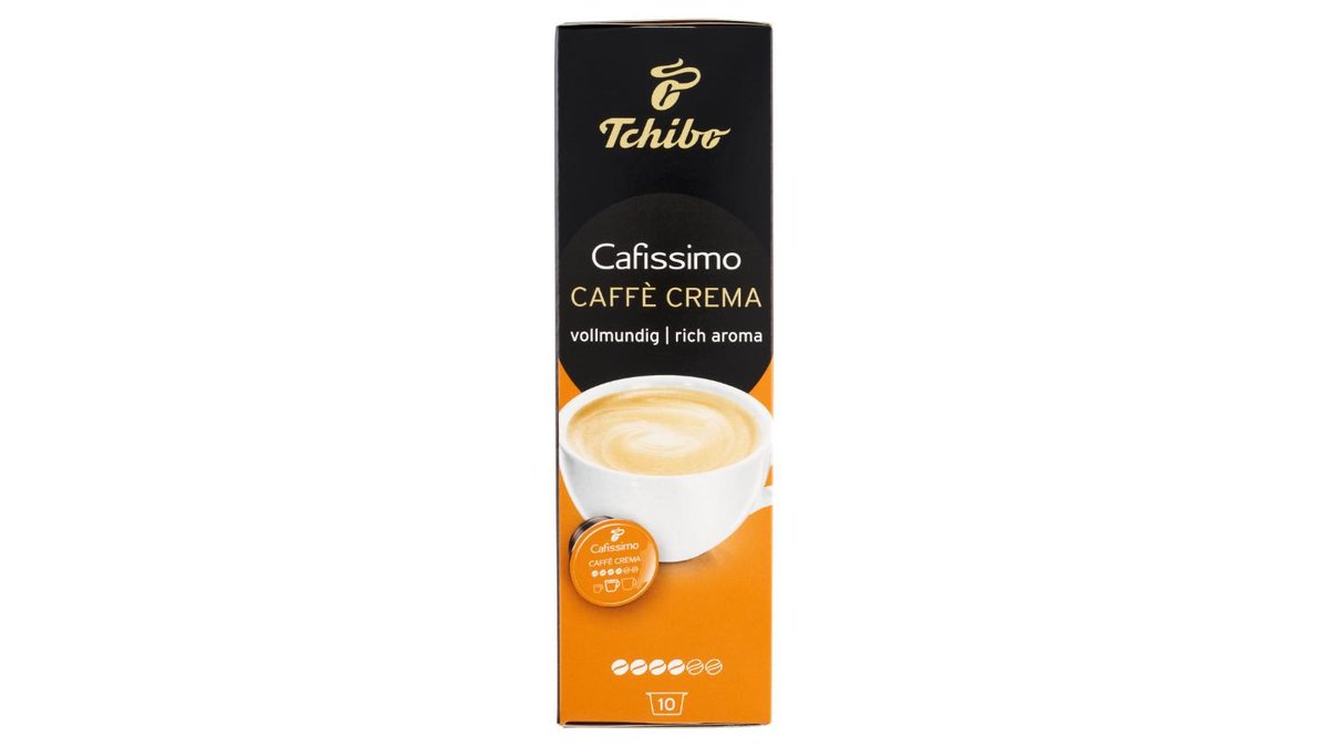 Tchibo Cafissimo Caffè Crema pražená mletá káva kapsuly 10 x 7,4 g (74 g)