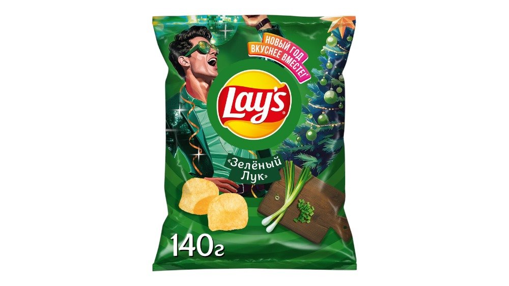 Чипсы"Lay'S"140Гр Молодой Зеленый Лук