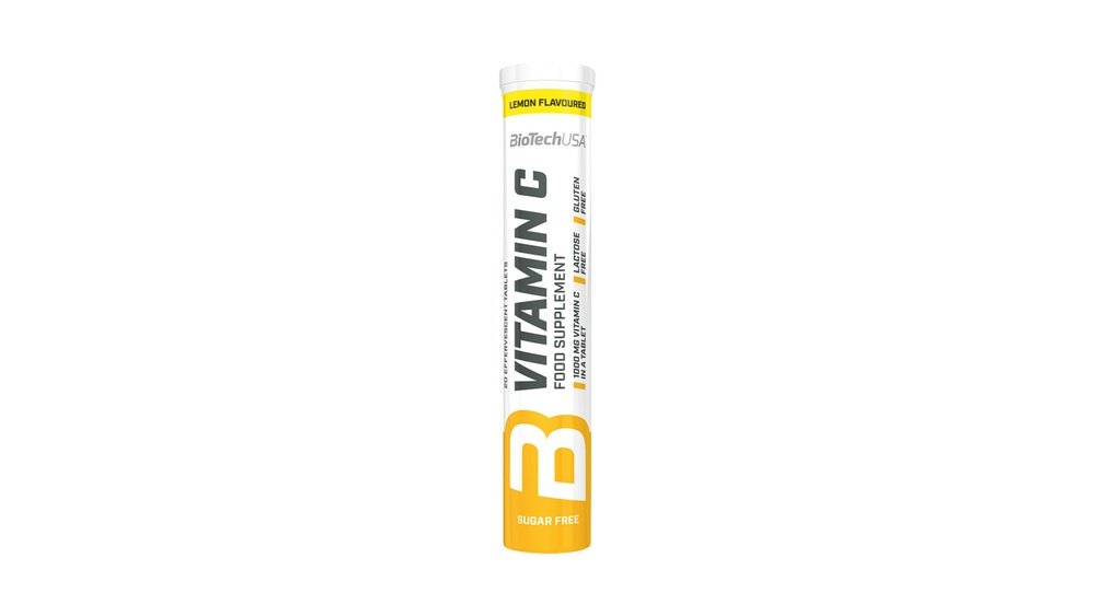 BioTech USA Vitamín C šumivé tablety 20 tabliet citrón