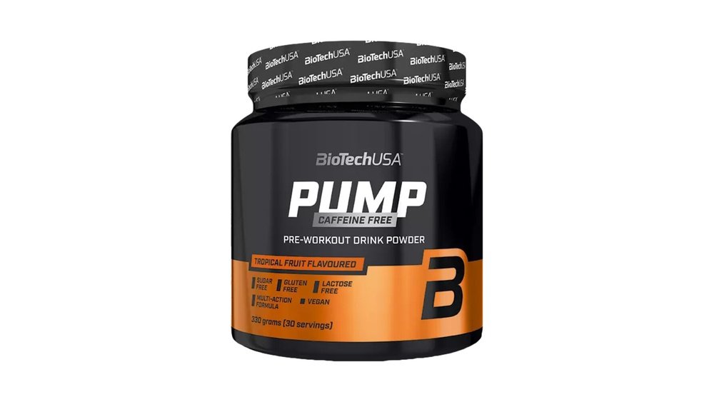 BioTech USA Pump Caffeine Free 330 g citrónový ľadový čaj