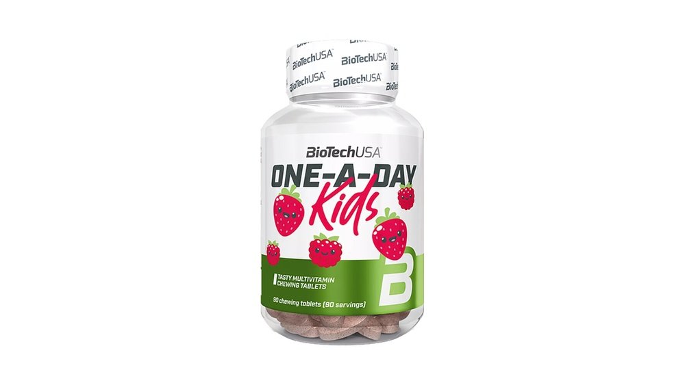 BioTech USA One-A-Day Kids 90 žuvacích tabliet jahoda-malina