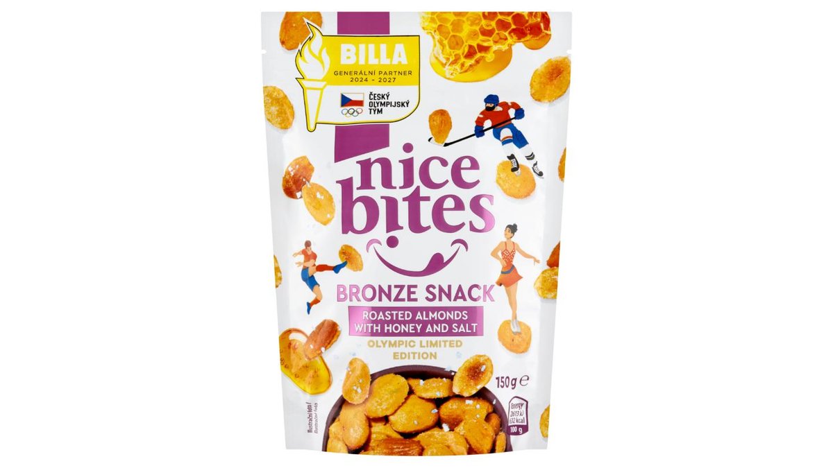 Nice Bites Mandle jádra loupaná pražená s medem a solí plátky 150g
