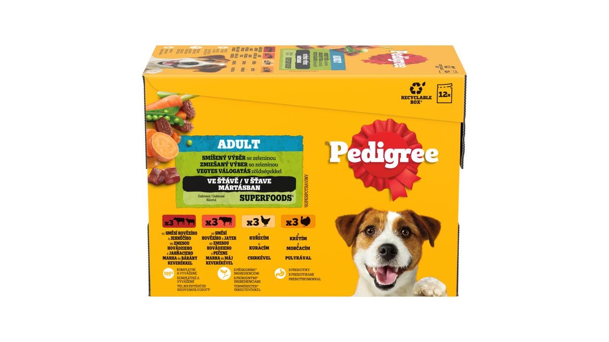 Pedigree Adult smíšený výběr se zeleninou ve šťávě 12 x 100g (1,2kg)