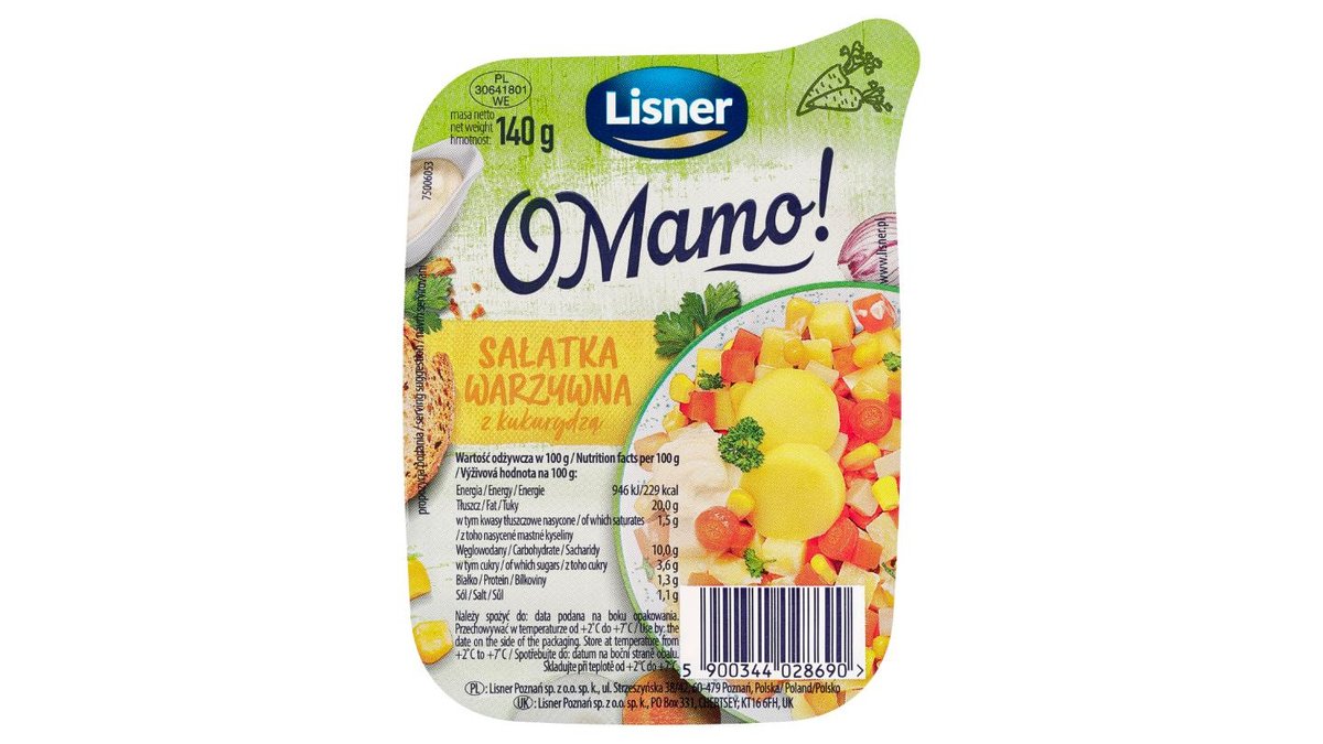 Lisner O Mamo! Sałatka warzywna z kukurydzą 140 g