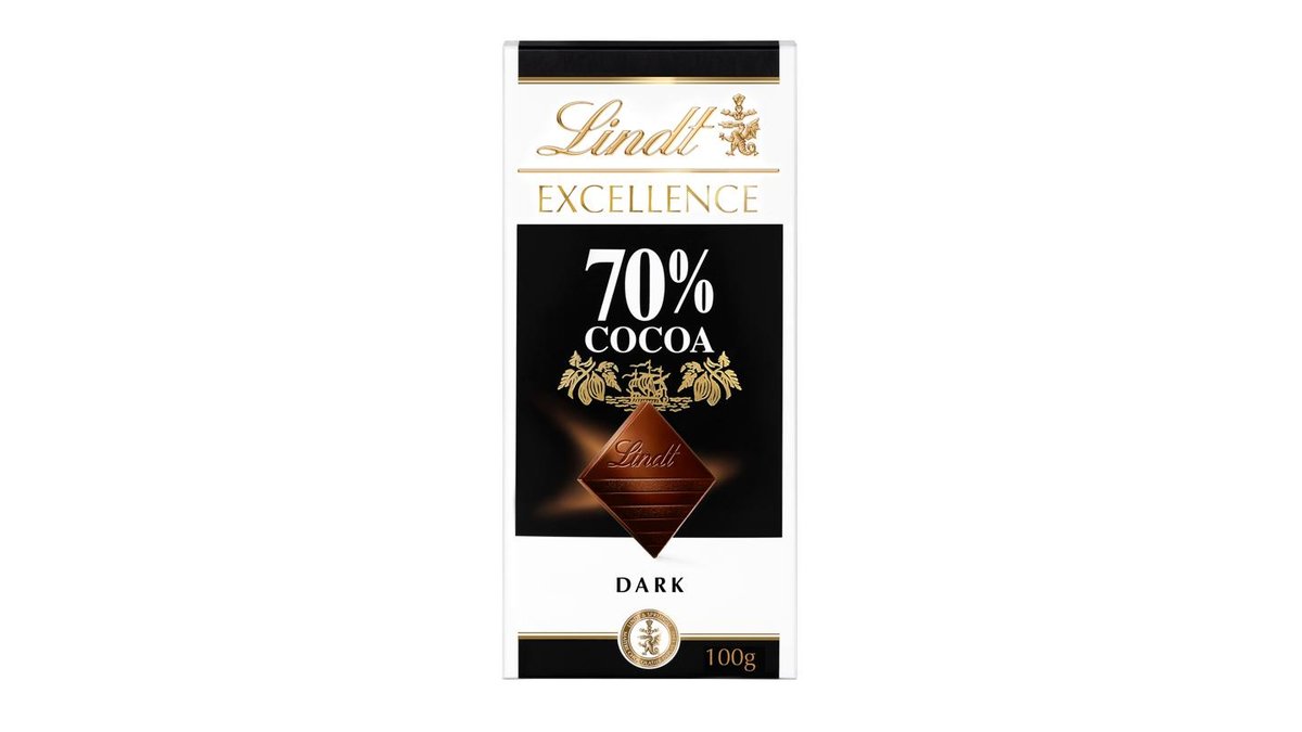 Lindt Excellence Mørk Sjokolade 70%, 100 g