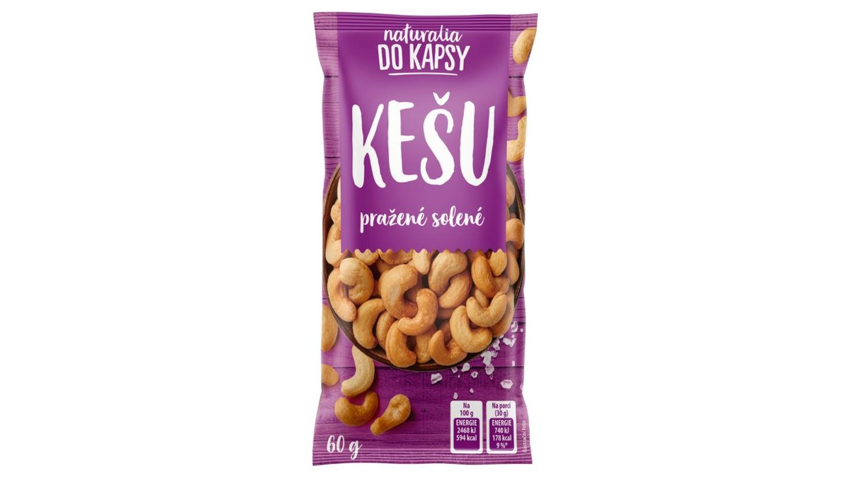 Naturalia Do Kapsy Kešu pražené solené 60g