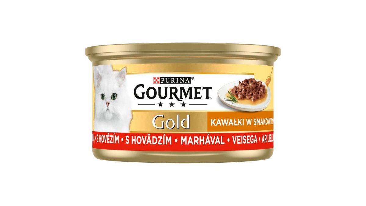 Gourmet Gold Karma dla kotów kawałki w smakowitym sosie z wołowiną 85 g