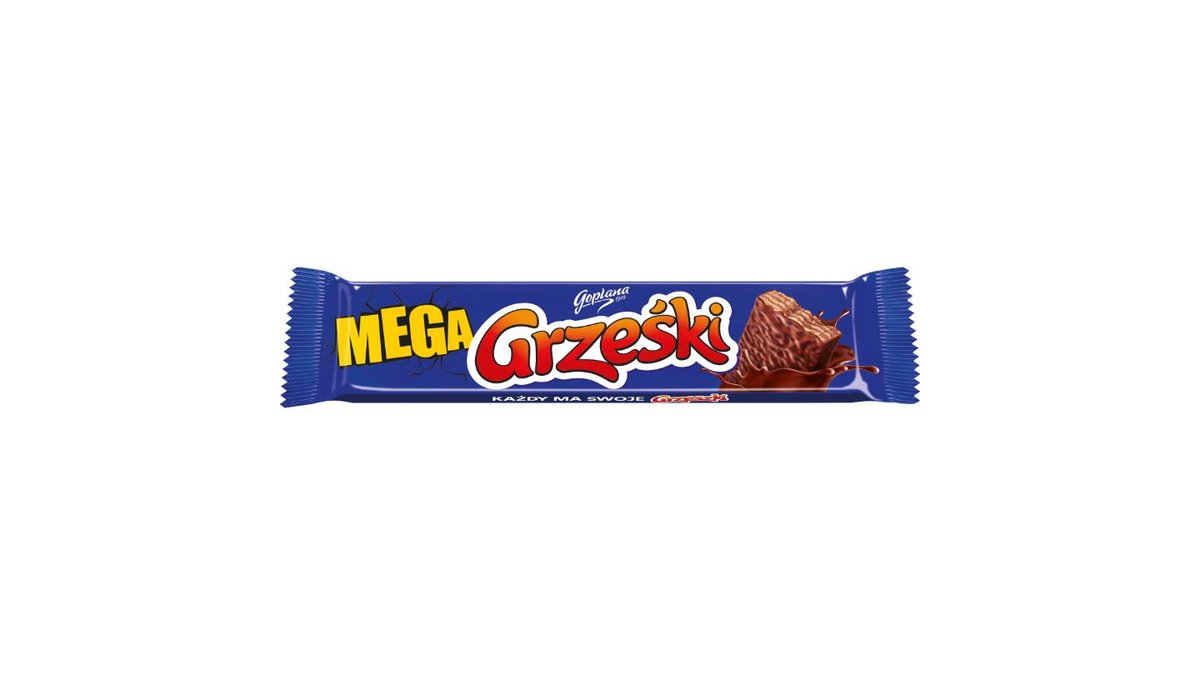 Grześki Mega Wafel przekładany kremem kakaowym w czekoladzie 48 g