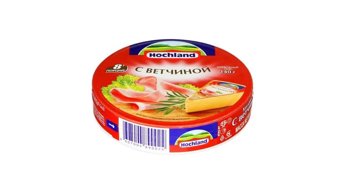 Hochland Круг Ветчина Плавленный Сыр, 140Г