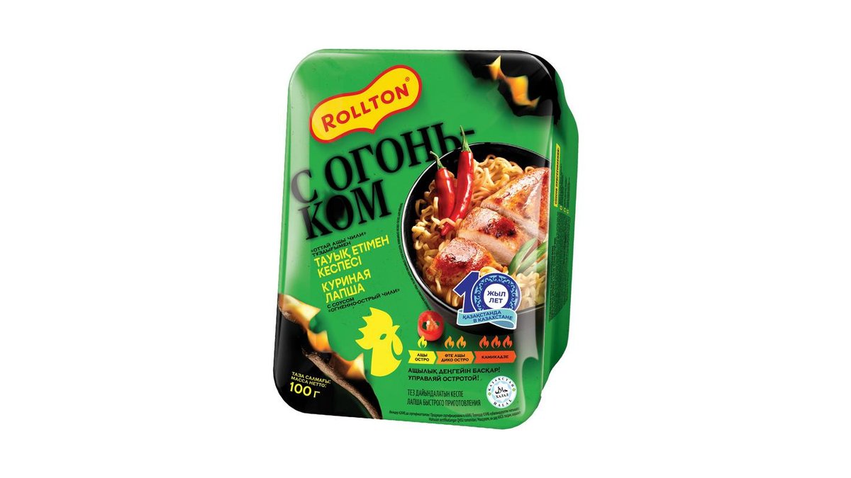 Лапша Роллтон огненно-острый чили с курицей 100 г