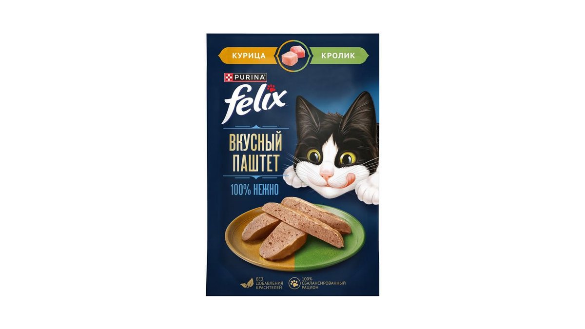 Корм для кошек Felix Паштет курица-кролик 75 г