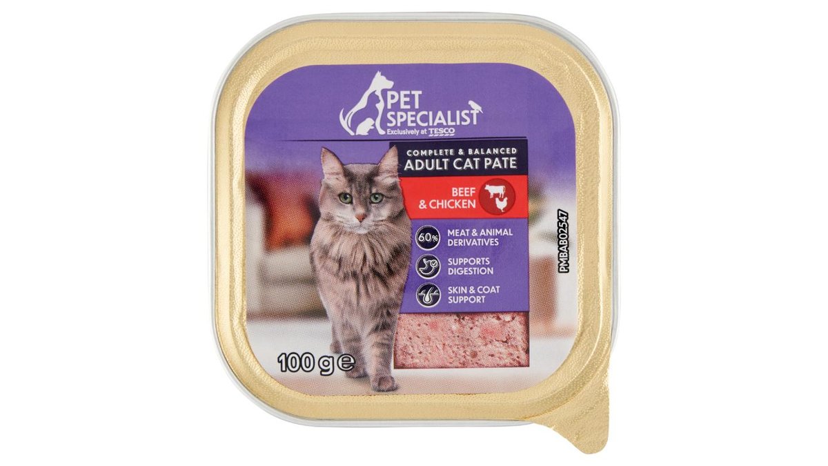Pet Specialist Kompletné krmivo pre dospelé mačky paštéta s hovädzinou a kuracinou 100 g