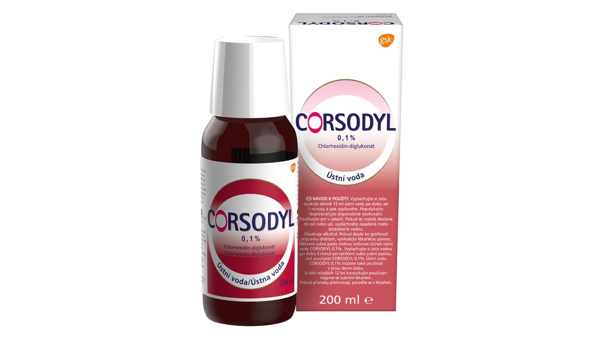 Corsodyl Ústní voda 0.1% 200 ml