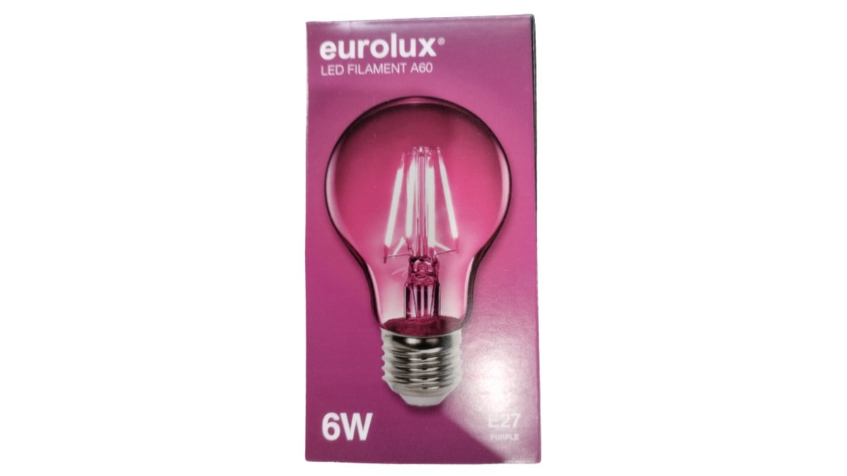 נורת לד פחם מעוצבת Z-LIGHT סגולה | 6W | דגם פילמנט צבעוני | הברגה E27 | תאורת אווירה יוקרתית