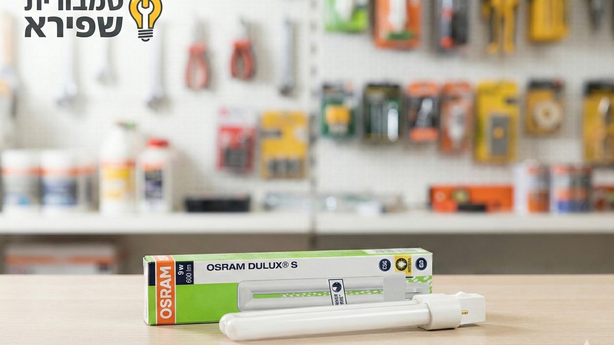 נורת PL שתי פינים 9W אוסרם (OSRAM Dulux S) | מקורית ואיכותית | בטיחותית לגוף פתוח 💡