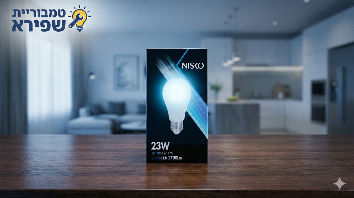 נורת לד עוצמתית 23W ניסקו (Nisko) | אור יום (לבן 6500K) | להאיר כל פינה בחדר | הברגה רגילה E27 💡❄️
