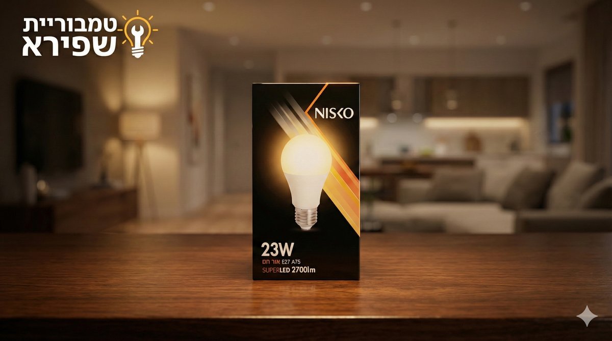 נורת לד עוצמתית 23W ניסקו (Nisko) | אור חם (3000K) | "תחנת כוח" של אור | הברגה רגילה E27 💡🔥