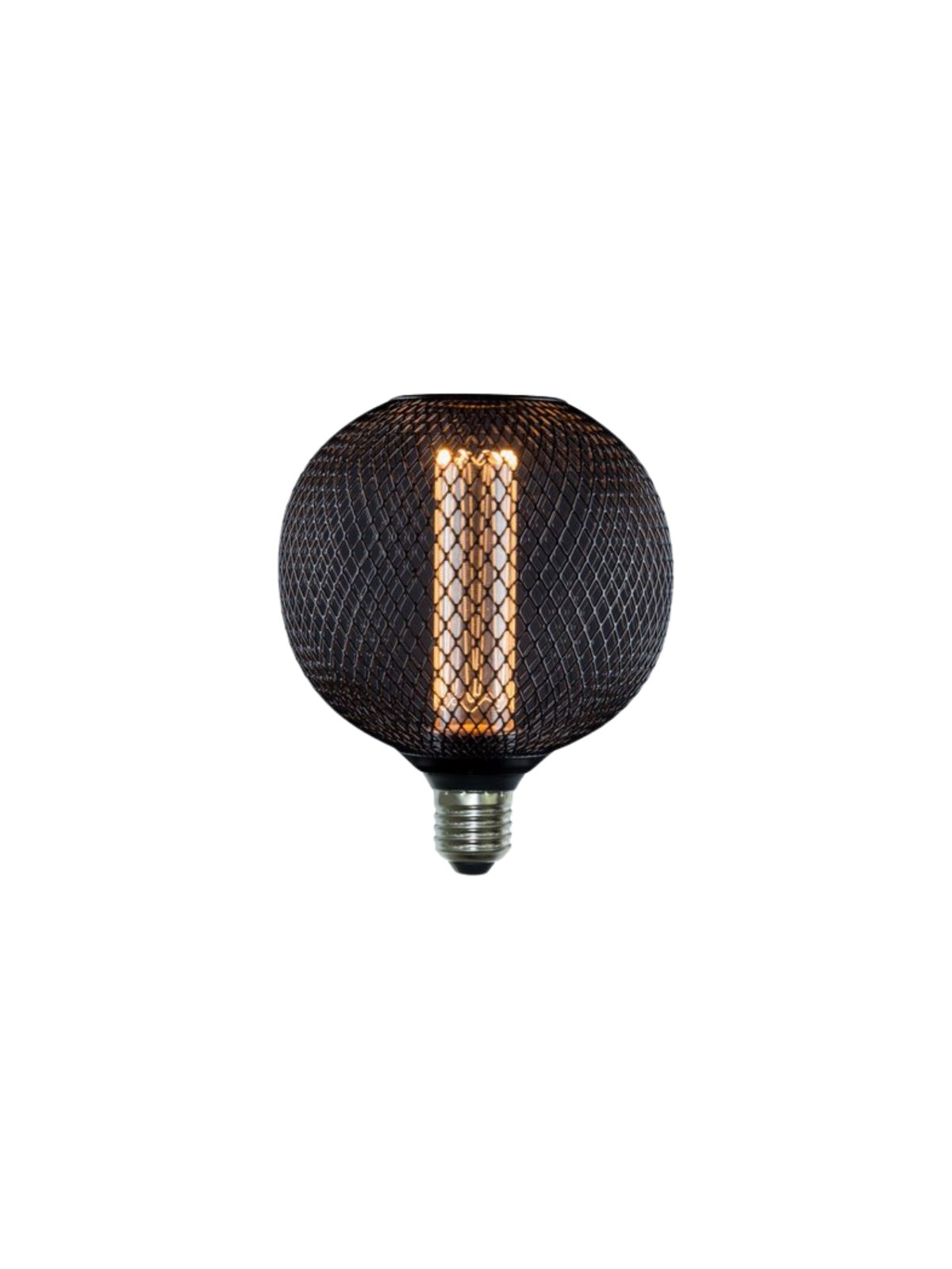 נורת וינטג' מעוצבת TIFFANY ROUND | גימור שחור וזכוכית פריזמטית | 4W אור חם במיוחד (אווירה) | E27 💡🖤