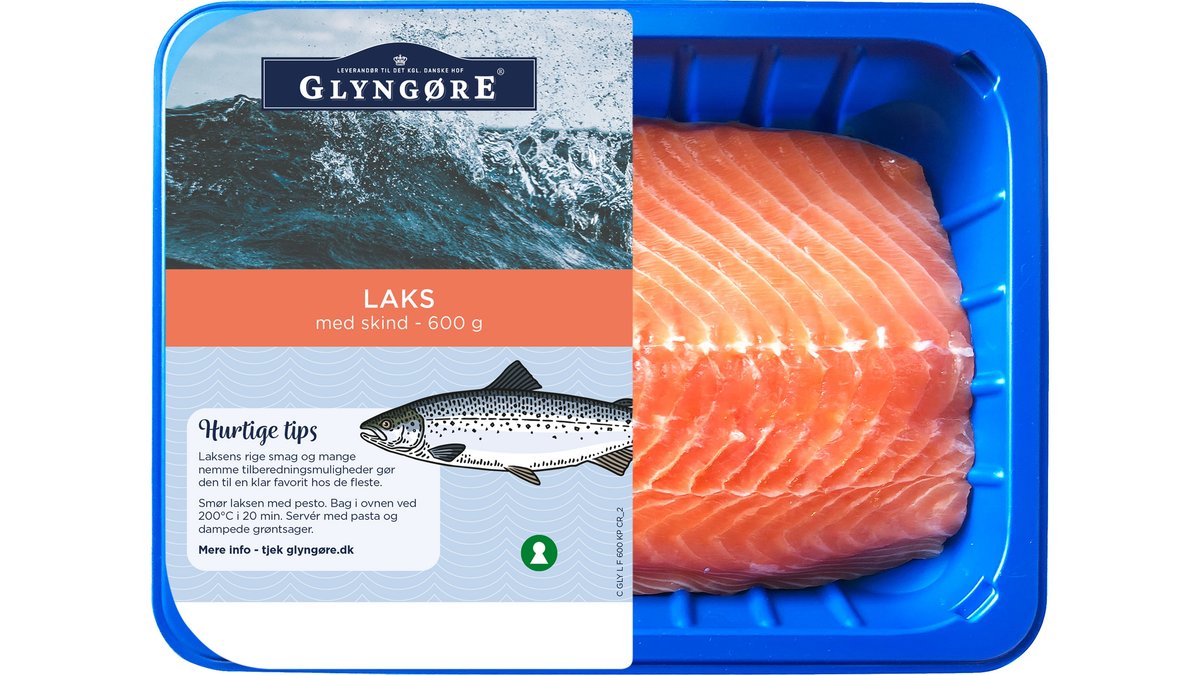 Laks m. skind 600 g, Glyngøre