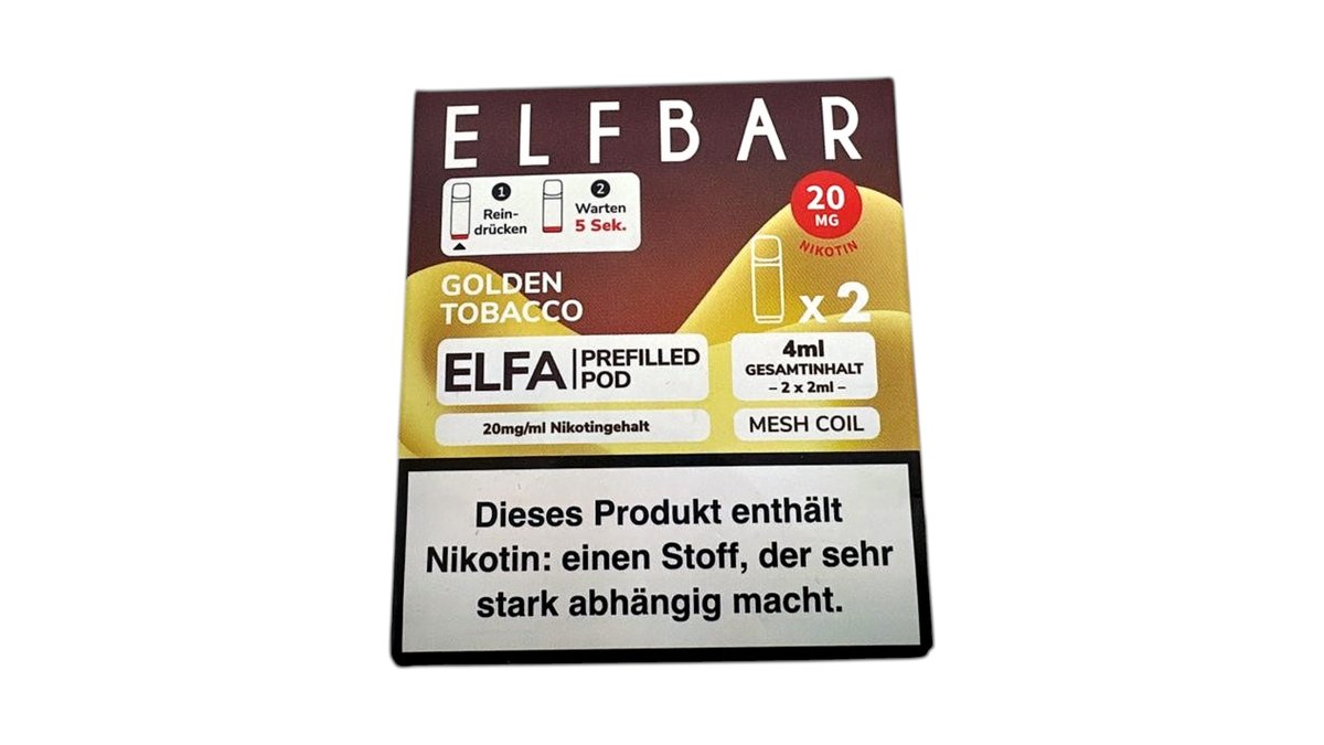 Elfbar Elfa Golden Tobacco Prefilled Pod 2x2ml 20mg, 2 Stück | Night&Daily 